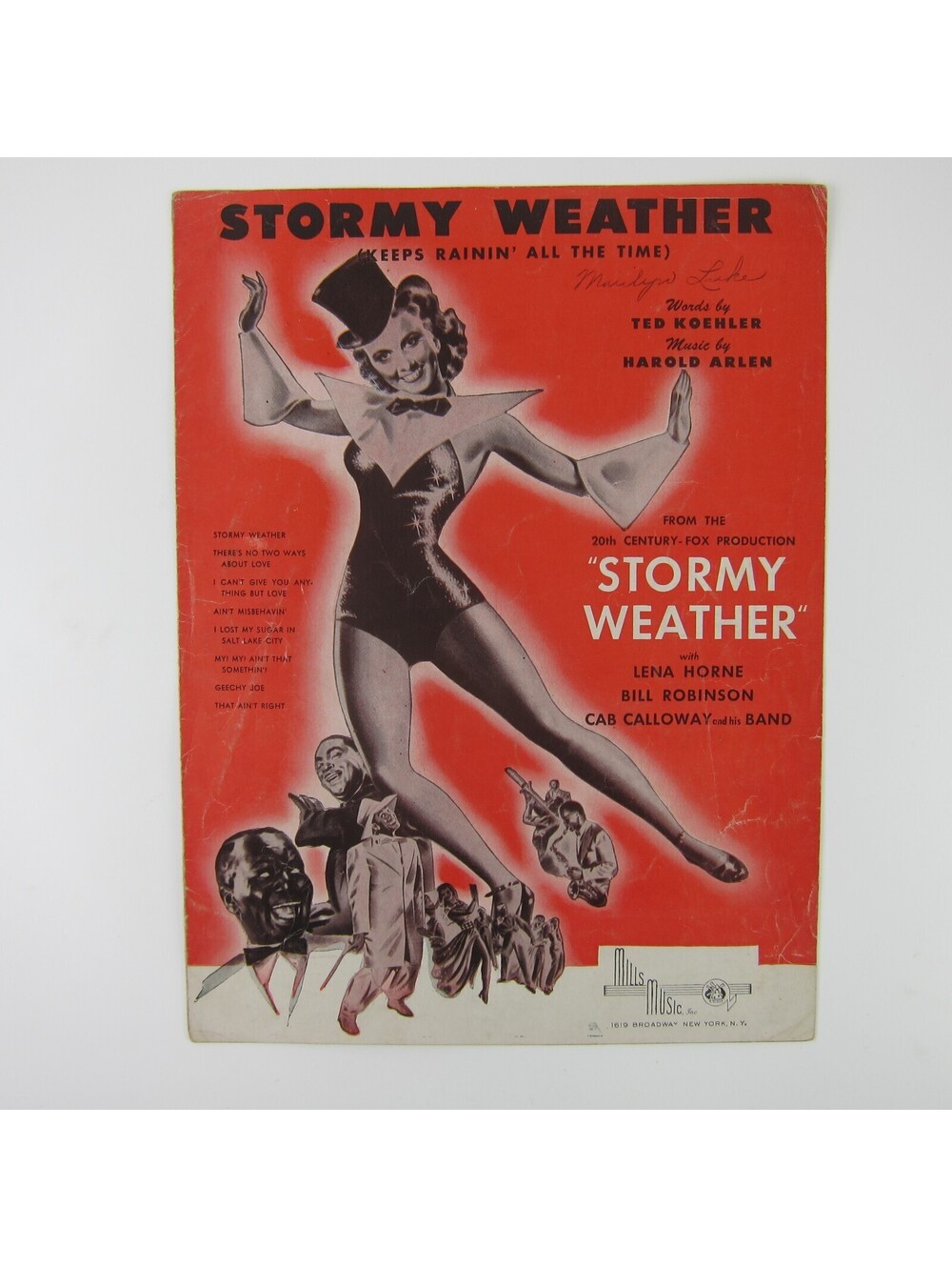 Sheet Music Stormy Weather Keeps Rainin Lena Horne Bill Robinson Vintage 1933